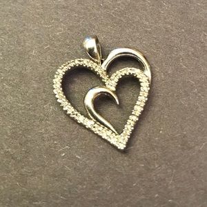 FINAL DROP! Sterling silver real diamond pendant